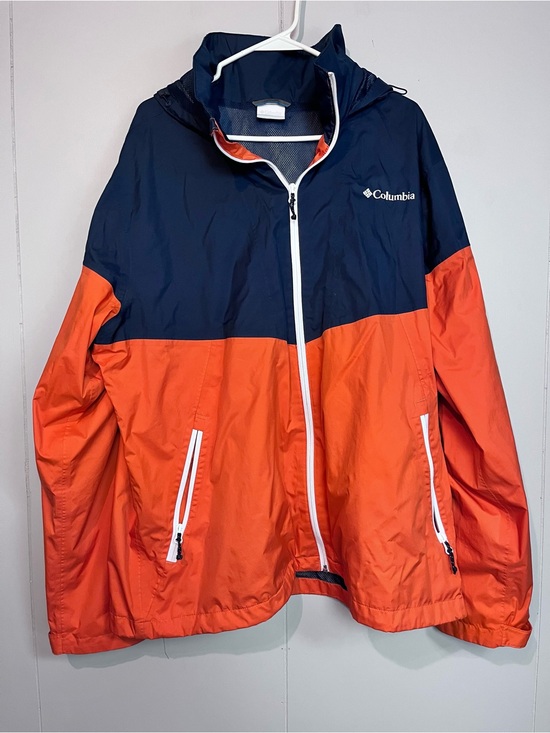 Columbia Other - Columbia Men’s XXL Navy & Orange Colorblock Hooded Windbreaker Jacket